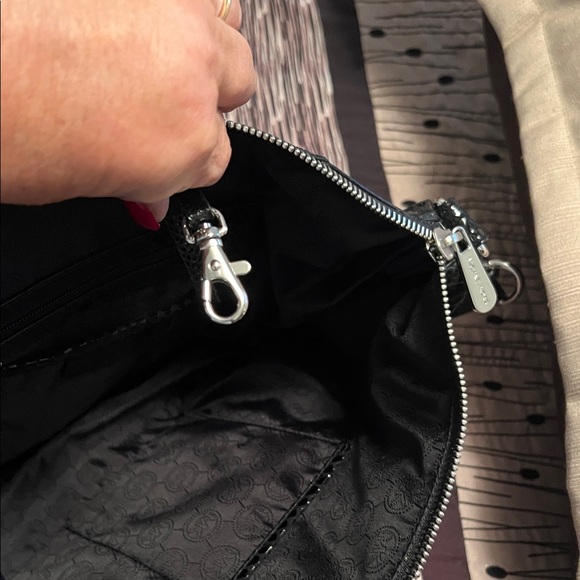 Michael Kors Shiny Black Snake-Embossed Satchel NWT VINTAGE COLLECTION - Picture 8 of 16